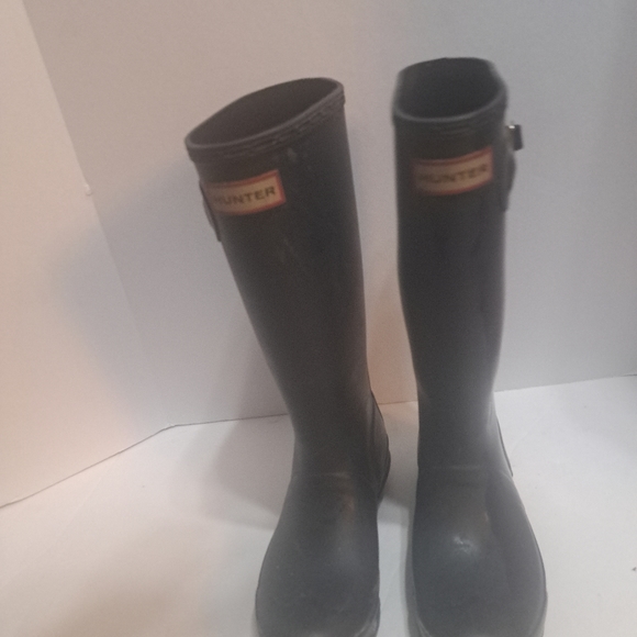 Hunter Original Kids Rubber Pull On Rain Boots SZ-4B/5G EU: 36 Olive/Midnight - Picture 2 of 5